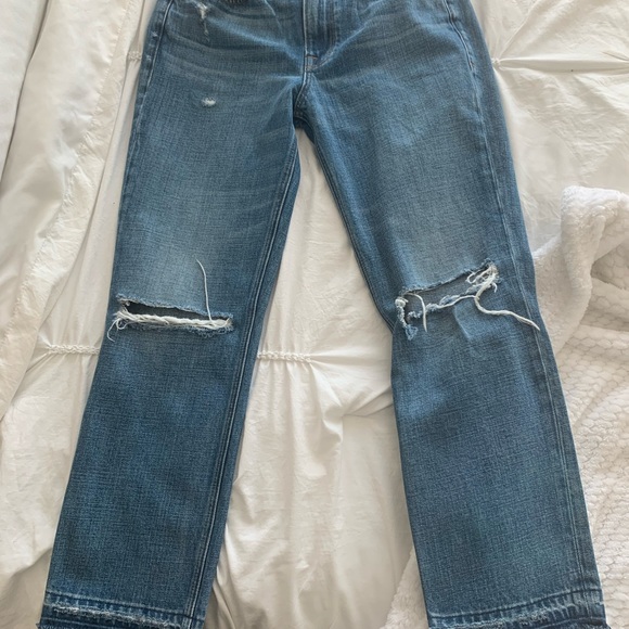 Frame Heritage Le Piper Blue Distressed Ankle Jeans - Picture 11 of 15